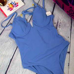 Jessica Simpson Scalloped V-Wire One Piece